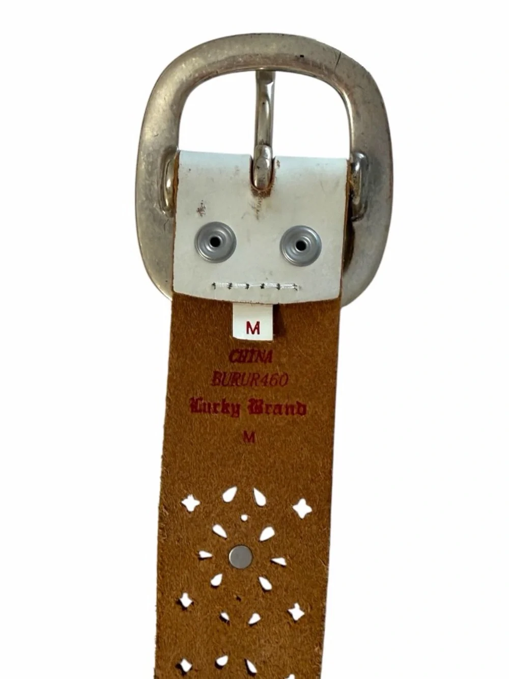 Y2K Lucky Brand Leather Laser Cut Studded Western Festival Boho Belt